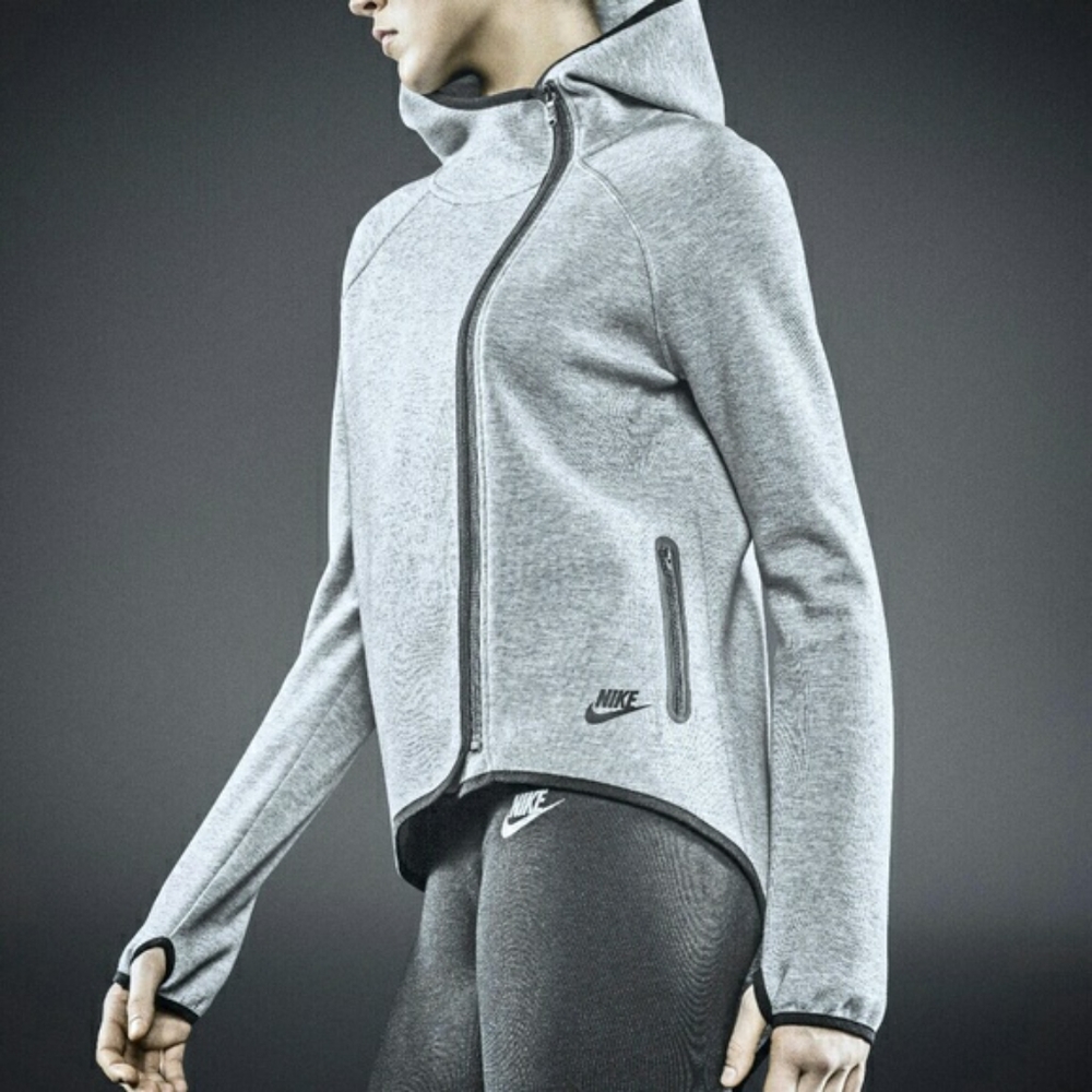 Nike high low cape funnel cowl neck hoodie assym